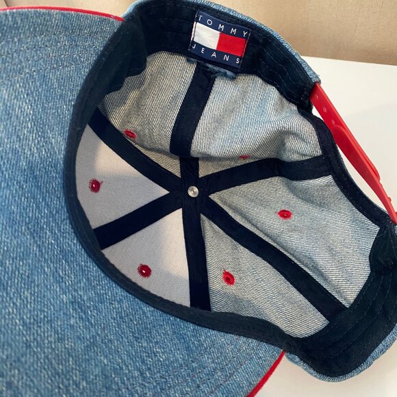 Vintage Tommy Hilfiger Jeans 90s Hat DIY Artistic Design One of a Kind Cap - Picture 8 of 8